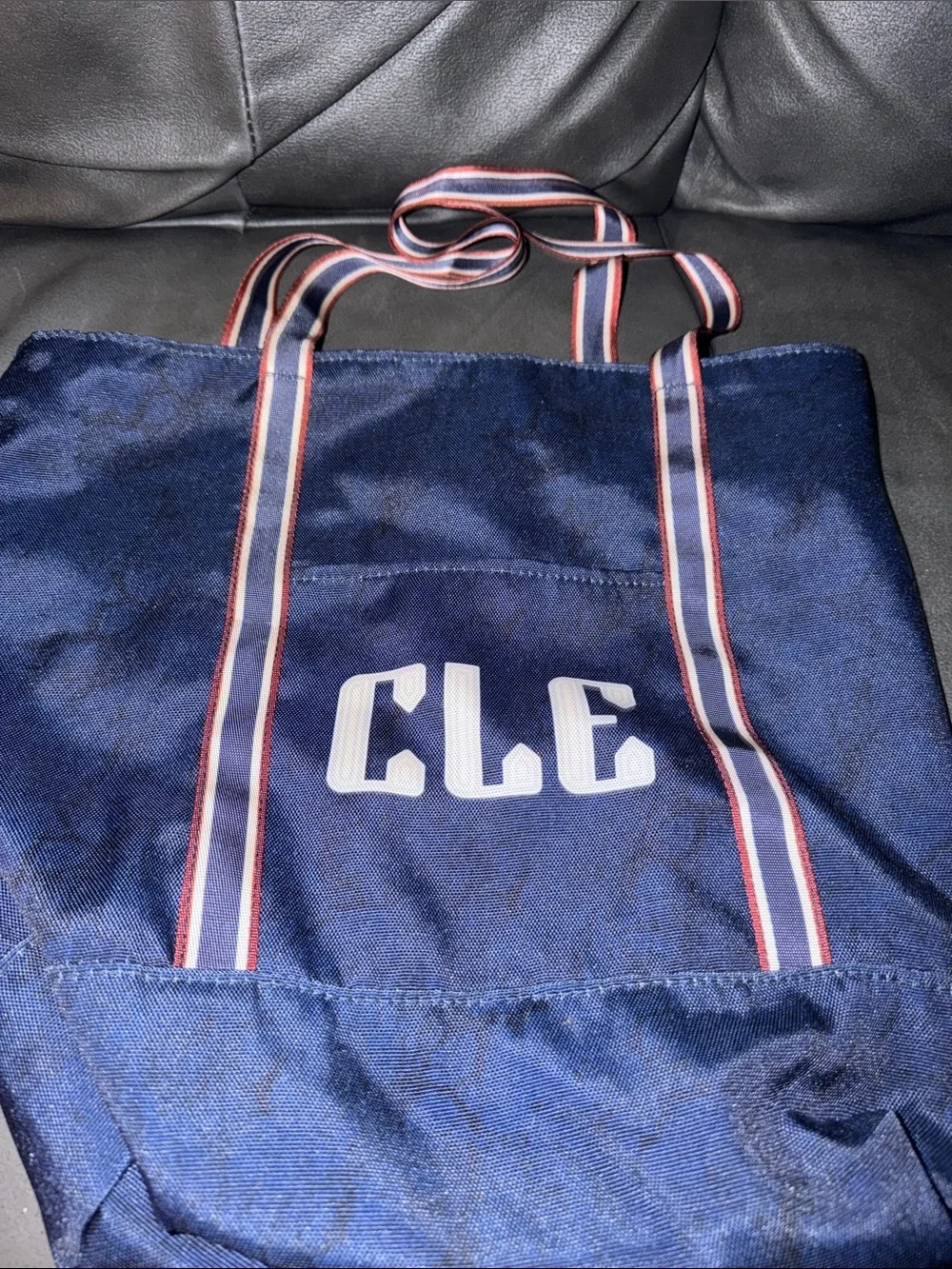 Pepsi Navy Logo Tote Bag with Striped Handles Cleveland Cavs browns - Picture 2 of 3